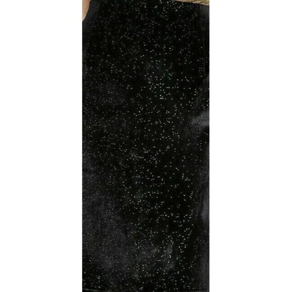 Umgee Skirt Midi Pencil Black Velvet Gold Specks M - Picture 4 of 4